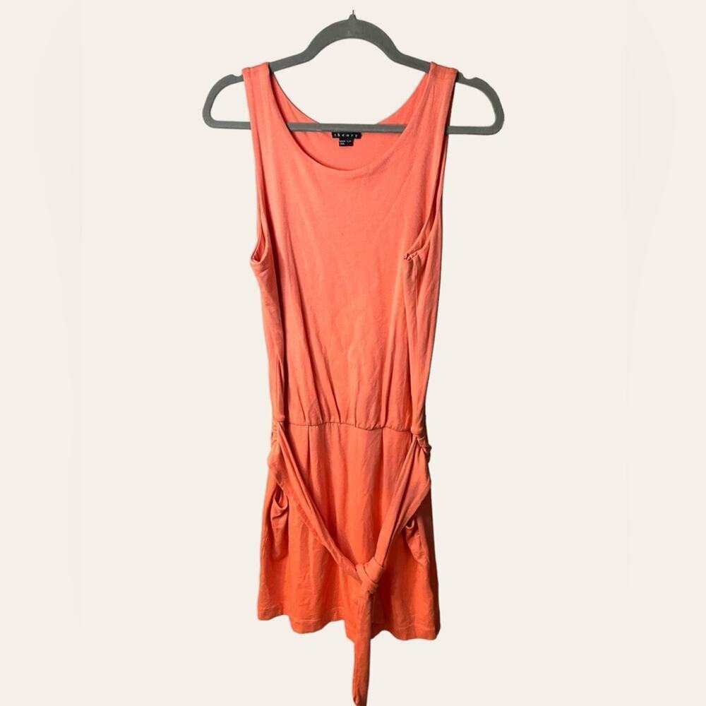 Theory Coral Cotton Tank Mini Dress small